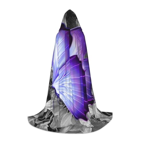 Zkzbdplk Lila Schmetterling bedruckter langer Kapuzenumhang für Teenager, Cosplay, Rolle, Party, Festival, Halloween-Kostüme Zkzbdplk Lila Schmetterling bedruckter langer Kapuzenumhang für Teenager, Cosplay, Rolle, Party, Festival, Halloween-Kostüme von ZKZBDPLK