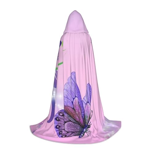 Zkzbdplk Lila Schmetterling bedruckter langer Kapuzenumhang für Teenager, Cosplay, Rolle, Party, Festival, Halloween-Kostüme Zkzbdplk Lila Schmetterling bedruckter langer Kapuzenumhang für Teenager, Cosplay, Rolle, Party, Festival, Halloween-Kostüme von ZKZBDPLK