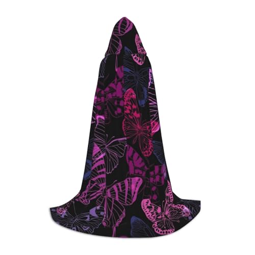 Zkzbdplk Rosafarbener Schmetterling bedruckter langer Kapuzenumhang für Teenager, Cosplay, Rollenparty, Festival, Halloween-Kostüme Zkzbdplk Rosafarbener Schmetterling bedruckter langer Kapuzenumhang für Teenager, Cosplay, Rollenparty, Festival, Halloween-Kostüme von ZKZBDPLK