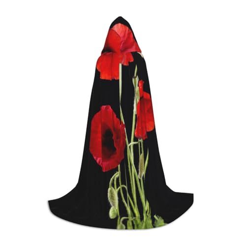 Zkzbdplk Roter Blumendruck, langer Kapuzenumhang für Teenager, Cosplay, Rollenparty, Festival, Halloween-Kostüme Zkzbdplk Roter Blumendruck, langer Kapuzenumhang für Teenager, Cosplay, Rollenparty, Festival, Halloween-Kostüme von ZKZBDPLK