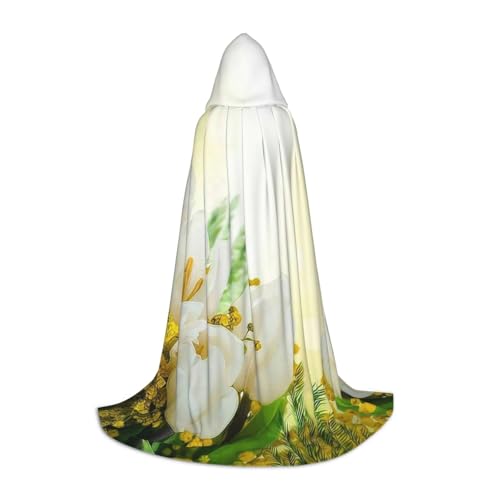 Zkzbdplk Weiße Tulpen Blumen gedruckt langer Kapuzenumhang für Teenager Cosplay Rolle Party Festival Halloween Kostüme Zkzbdplk Weiße Tulpen Blumen gedruckt langer Kapuzenumhang für Teenager Cosplay Rolle Party Festival Halloween Kostüme von ZKZBDPLK
