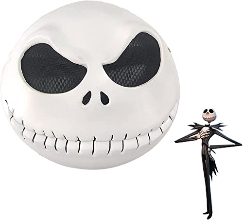 ZLCOS Jack Skellington Latex Mask Skull Pumpkin King Halloween Neuheit Cosply Kostüm Zubehör Requisiten, Weiß, Einheitsgröße von ZLCOS