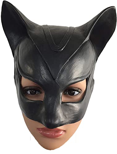 ZLCOS Damen Katze Maske Latex Maske Halloween Cosplay Kostüm Zubehör Requisiten Schwarz von ZLCOS
