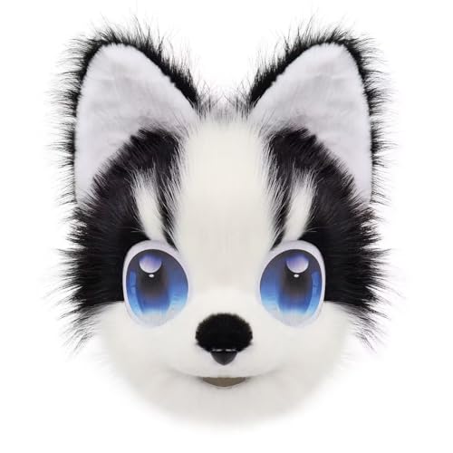 ZLJLYP Fursuit-Maske, Pelzige Tragbare Tierkapuze, KIG-Comic-Show-Party-Rollenspielmaske, Kopfbedeckung For Männer Und Frauen(B) von ZLJLYP