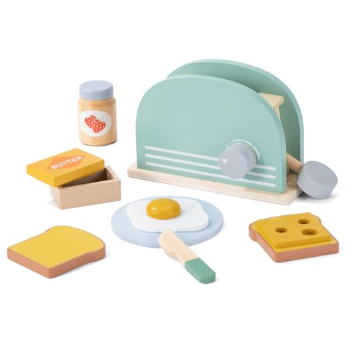 Kinderküche Zubehör Holz Teeparty Rollenspiele Spielküche Zubehör Ab 3 Jahren Geschenk für Kinder Mädchen Jungen (Blau) Kinderküche Zubehör Holz Teeparty Rollenspiele Spielküche Zubehör Ab 3 Jahren Geschenk für Kinder Mädchen Jungen (Blau) von ZLLkeji
