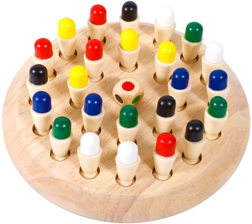 ZLPBAO Montessori Spielzeug ab 4 Jahre, Memory Schach aus Holz, Gedächtnis Schach lernspielzeug, Familien Brettspiel & Gesellschaftsspiel Spielzeug ab 4 Jahre von ZLPBAO