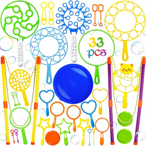 ZLPBAO Seifenblasen Kinder Set, 33 Stücke Kinder Seifenblasen Blase Zauberstab Einstellen Seifenblasen mit Seifenblasen Stab groß, Seifenblasen-Zauberstäbe für Sommer, Spielzeit im Freien ZLPBAO Seifenblasen Kinder Set, 33 Stücke Kinder Seifenblasen Blase Zauberstab Einstellen Seifenblasen mit Seifenblasen Stab groß, Seifenblasen-Zauberstäbe für Sommer, Spielzeit im Freien von ZLPBAO