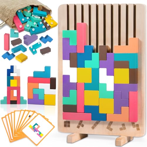 ZLPBAO Tetris Holzpuzzle Kinder mit Leinensack, Holz Tetris Montessori, 3D Puzzle Tetris Holzspiel, Lernspielzeug für Kinder ab 3 4 5 6 Jahre, Geschenk für Jungen und Mädchen ZLPBAO Tetris Holzpuzzle Kinder mit Leinensack, Holz Tetris Montessori, 3D Puzzle Tetris Holzspiel, Lernspielzeug für Kinder ab 3 4 5 6 Jahre, Geschenk für Jungen und Mädchen von ZLPBAO
