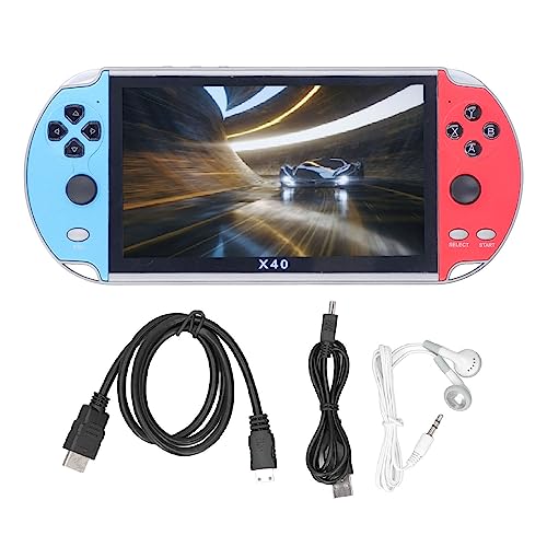 Handheld-Spiele Für Kinder, X40 7,1 Zoll 16 GB 3000 MAh HD-Bild Multi-Game-Emulatoren Funktionskonsole Retro-Spielekonsole, Unterstützt Kabelgebundene Und Kabellose Controller-Verbindungen. von ZLXHDL