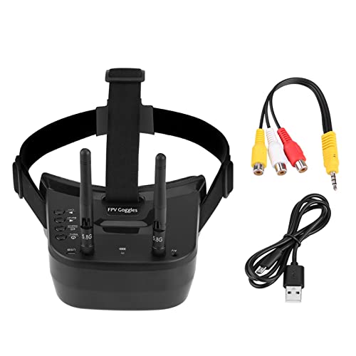 ZLXHDL FPV-Brille, 3 Zoll 480p Display, 5,8 GHz 40-Kanal Mini-Videobrille mit integriertem 3,7V 1200 mAh Akku für Drohnen ZLXHDL FPV-Brille, 3 Zoll 480p Display, 5,8 GHz 40-Kanal Mini-Videobrille mit integriertem 3,7V 1200 mAh Akku für Drohnen von ZLXHDL