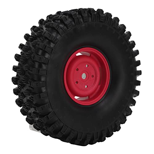 ZLXHDL Ferngesteuerte LKW-Reifen, 4-teiliger RC-Radsatz, 1,9 Zoll, 120 Mm Durchmesser, Kunststoffreifen Für RC-Offroad-Autos Im Maßstab 1:10(Rot) von ZLXHDL