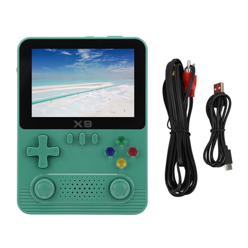 ZLXHDL Handheld Retro Gaming Console Tragbarer Videospielspieler, HD -Display, Dual Joysticks, TV -Ausgabe, unterstützt 2 Spieler, 32G -Speicherkarte (Grün) von ZLXHDL