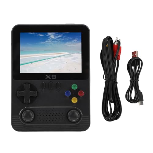 ZLXHDL Handheld Retro Gaming Console Tragbarer Videospielspieler, HD -Display, Dual Joysticks, TV -Ausgabe, unterstützt 2 Spieler, 32G -Speicherkarte (Schwarz) von ZLXHDL