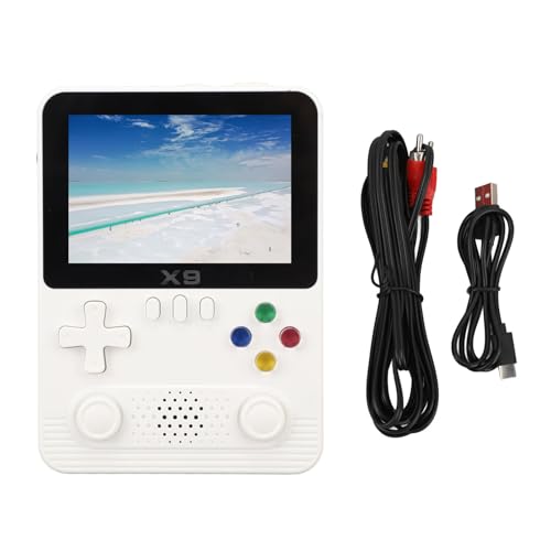 ZLXHDL Handheld Retro Gaming Console Tragbarer Videospielspieler, HD -Display, Dual Joysticks, TV -Ausgabe, unterstützt 2 Spieler, 32G -Speicherkarte (Weiß) von ZLXHDL