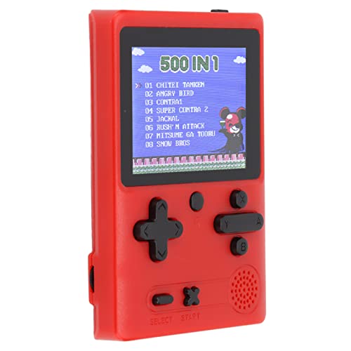 ZLXHDL Handheld-Spiele, M6 500 Beliebte Spiele, 3-Zoll-HD-Bildschirm, Wiederaufladbar, Tragbare Retro-Handheld-Spielekonsole Mit AV-Kabel, Retro-Spielekonsole Für Geschenke(Rot) von ZLXHDL