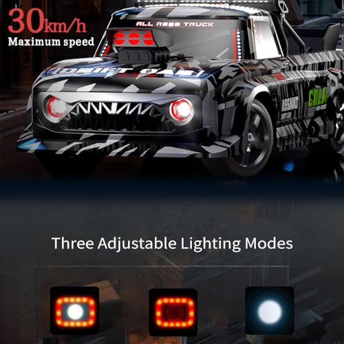 ZLXHDL Macchina telecomandata Drift 4x4, alta velocità 30KM/H Con LED, Auto rc Drift car mini ricaricabile Con 3 Batterie, fuoristrada telecomandata 4x4 per Gare Indoor e Outdoor (3 Battery) von ZLXHDL