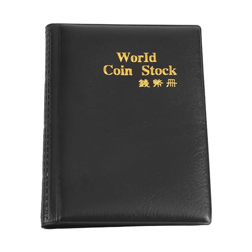 ZLXHDL Münzsammelbuch mit 120 Taschen und 10 Seiten, ultraklares Design, leicht und einfach zu transportieren, Münzsammelzubehör, geeignet zum Sammeln von Hüten, Wertmarken, Medaillen (Schwarz) von ZLXHDL