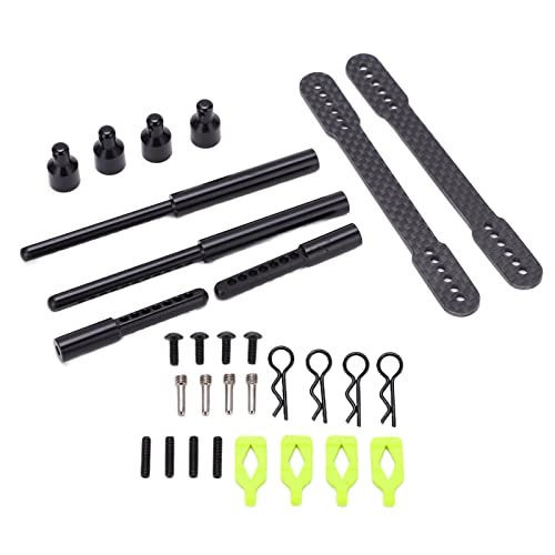 ZLXHDL RC Accessoires, RC -Karosserie -Schale nach vorne Heckkörper nach Montagen Kohlefaser -Aluminiumlegierung Säulenhalterungen Kit for AXIAL SCX10 90046 90047 von ZLXHDL