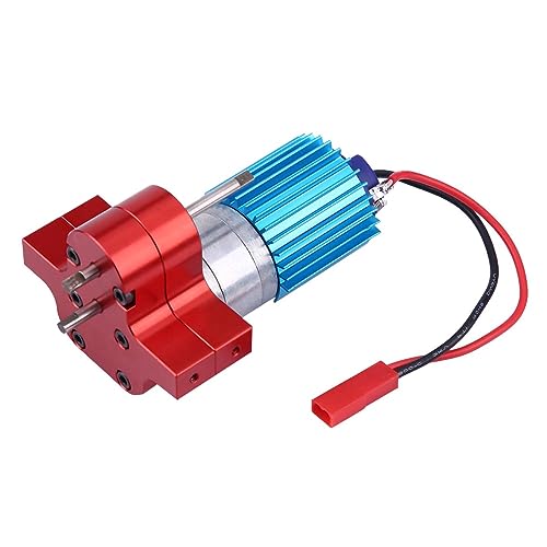 ZLXHDL RC-Auto-Geschwindigkeitswechselgetriebe, Getriebe aus Aluminiumlegierung Mit 370-Bürstenmotor Für Ferngesteuertes WPL 1633-Auto(WPL1632R-Rot) von ZLXHDL