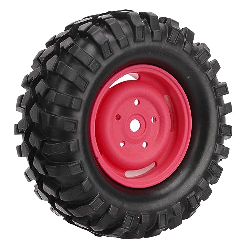 ZLXHDL RC-Autoreifen, 4 Stück, 96 Mm Durchmesser, RC-Radreifen, Gummi, Rutschfester Reifenersatz Für Kletterfahrzeuge, Geländewagen(Rot) von ZLXHDL