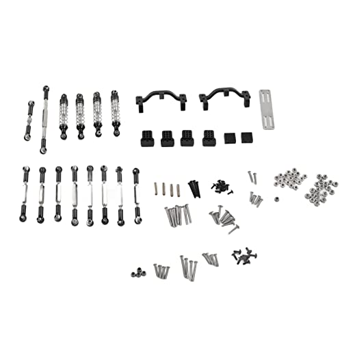 ZLXHDL RC-Car-Upgrade-Ersatzsatz, Stoßdämpfer-Zugstangen-Upgrade-Kit aus Aluminiumlegierung Für WPL C24 C14 C14K C24K Ferngesteuertes Auto(Schwarz) von ZLXHDL