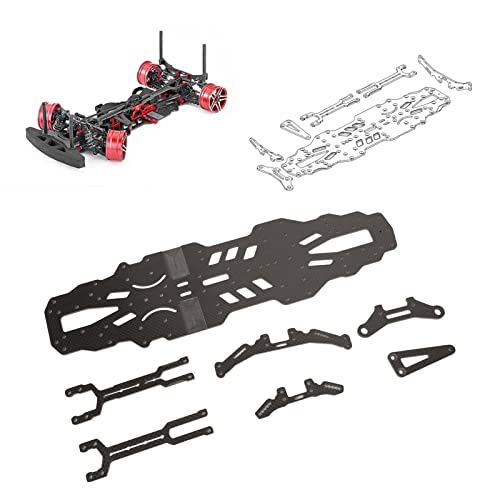 ZLXHDL RC -Chassis, 12,9 x 3,4 Zoll hoher Flexibilität Kohlefaser RC -Chassis RC -Auto -Chassis -Platte, RC -Auto -Kit for SNRC R3G 1:10 RC Station Wagon (Schwarz) von ZLXHDL
