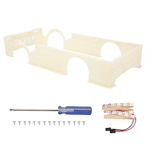 ZLXHDL RC Truck Wide Body Kit, Large Surrounding Cover LED Light Modification Kits for WPL D12 RC Truck Creamy White (Blue) von ZLXHDL