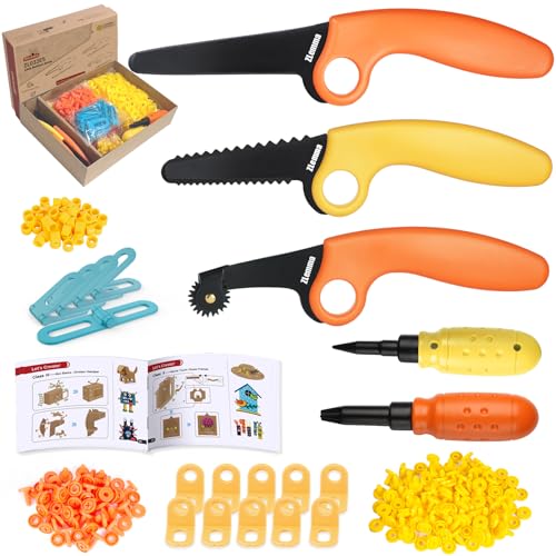 ZLemma Karton-Baukasten – 401-teiliges Bauset für Kinder mit sicherem Wellenschneider, STEM-Werkzeug aus Recyclingmaterial für DIY-Kartonprojekte, Technik & Kreativität (Standardausgabe) von ZLemma