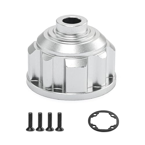 ZLiT Differentialgetriebekoffer-Set aus Aluminiumlegierung für Traxxas 1/8 6S Maxx SLASH-102076-4 RC Crawler Car (Silber) von ZLiT