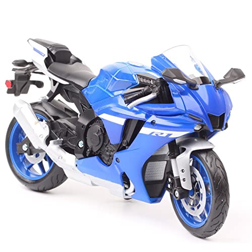 Motorrad-Modelle Kompatibel mit YAMAHA YZF-R1 2021 Supersport-Motorradmodell Im Maßstab 1/12 Aus Metall, Druckguss, Spielzeug YZF R1, Fahrradfahrzeug, Blaues Souvenirgeschenk von ZMDALI