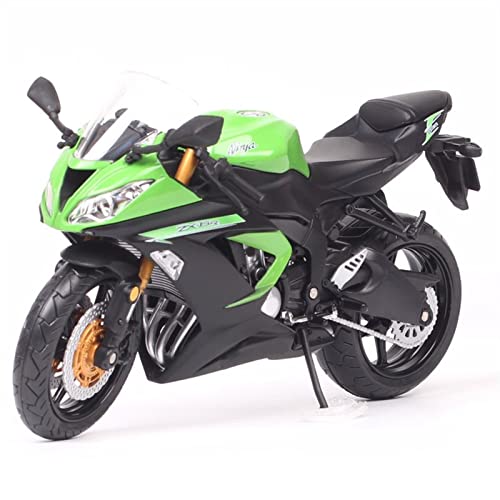 ZMDALI Motorrad-Modelle Kompatibel mit Kawasaki Ninja ZX-6R 1/12 Rennmotocross-Motorradmodell Simulation Metallstraßenlokomotive Druckgussfahrzeug Replika Sammlung Spielzeug Geschenk(ZX6R Green) von ZMDALI