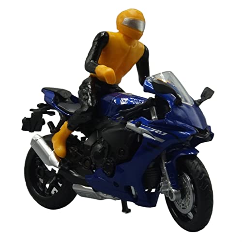 ZMDALI Motorrad-Modelle Kompatibel mit Yamaha YZF-R1 1:18 Die-Cast-Motorradmodell Spielzeug-Sportfahrrad-Replik Und Fahrer(Blue) von ZMDALI