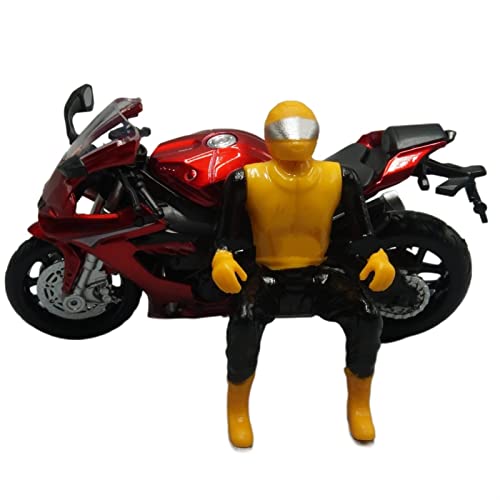 ZMDALI Motorrad-Modelle Kompatibel mit Yamaha YZF-R1 1:18 Die-Cast-Motorradmodell Spielzeug-Sportfahrrad-Replik Und Fahrer(Red) von ZMDALI
