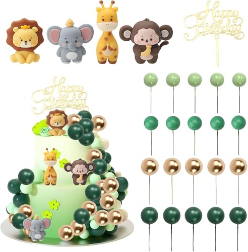 Kuchendeko Tiere Cake Topper, 25 Stück Dschungel Tortendeko Tiere Tortendeko Kugeln, Cake Topper Zoo Tortendeko Waldtiere Kuchendeko, Zoo Dschungel Tortendekos für Geburtstag Baby Shower Kuchendeko Tiere Cake Topper, 25 Stück Dschungel Tortendeko Tiere Tortendeko Kugeln, Cake Topper Zoo Tortendeko Waldtiere Kuchendeko, Zoo Dschungel Tortendekos für Geburtstag Baby Shower von ZMDMAH