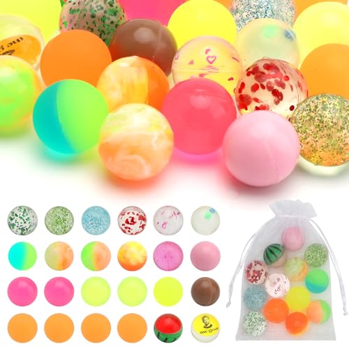 ZMDMAH 24 Stück Flummies für Kinder, 25 mm Flummis für Kinder Bunte Hüpfbälle Gummibälle, Flummi Planeten für Kindergeburtstag Gastgeschenke Belohnungen im Klassenzimmer Verwendet Werden von ZMDMAH