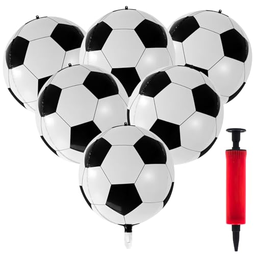 ZMDMAH 6 Stück 22 Zoll Fussball Luftballon, 4D Fussball Folienballons, Fussball Deko Geburtstag Kinder, Fußball Deko, für Spieltag Fußball Sport Fussball Thema Geburtstag Party ZMDMAH 6 Stück 22 Zoll Fussball Luftballon, 4D Fussball Folienballons, Fussball Deko Geburtstag Kinder, Fußball Deko, für Spieltag Fußball Sport Fussball Thema Geburtstag Party von ZMDMAH