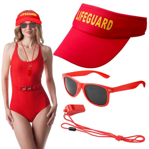 ZMDMAH 3-teiliges Rettungsschwimmer-Kostüm-Set mit Rettungsschwimmerhut und Wächterpfeife, Sonnenbrille, Rettungsschwimmer Zubehör, verstellbare Sonnenschutz, Hut für Erwachsene, Männer, Frauen ZMDMAH 3-teiliges Rettungsschwimmer-Kostüm-Set mit Rettungsschwimmerhut und Wächterpfeife, Sonnenbrille, Rettungsschwimmer Zubehör, verstellbare Sonnenschutz, Hut für Erwachsene, Männer, Frauen von ZMDMAH