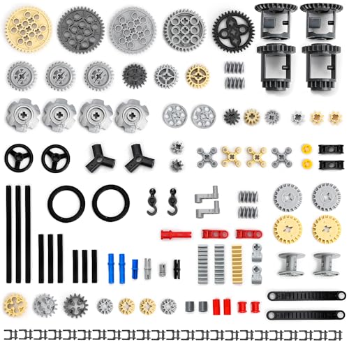 ZMDMAH Technik Zahnrad Set mit 116 Teilen Kompatible Klemmbausteine, Achsen, Zahnräder, Ketten & Pins Perfekt für MOC Projekte, DIY Roboter & Technik Fahrzeuge Lernspielzeug für Kinder & Erwachsene von ZMDMAH
