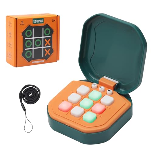 ZMDMAH Tic Tac Toe Spiel Elektronisches Tic Tac Toe 3-In-1-Puzzlespielkonsole Brettspiele Tabletop Spiel Familie Tragbares Reisespiel Lernspiel Geburtstagsgeschenk für Kinder 3+ (Dunkelgrün) von ZMDMAH