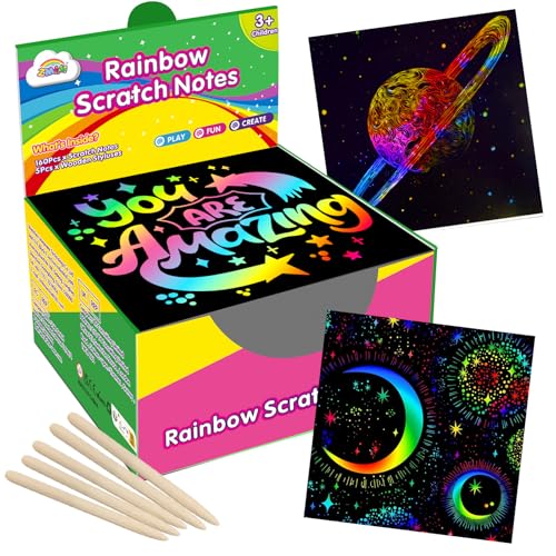 ZMLM 125 Blätter Regenbogen Kratzpapier, Kratzbilder Kartenblätter für Kinder Erwachsene Scratch Note Arts Kratzbuch Jungen Mädchen DIY Geburtstagsspiel Geschenkbox ZMLM 125 Blätter Regenbogen Kratzpapier, Kratzbilder Kartenblätter für Kinder Erwachsene Scratch Note Arts Kratzbuch Jungen Mädchen DIY Geburtstagsspiel Geschenkbox von ZMLM