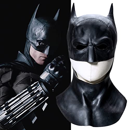 ZMOOPE Batman Movie 2022 Figur Cosplay Latex Maske, Neuheit Party Kostüm Requisite Zubehör - Einheitsgröße, Schwarz, Kopfumfang 55-62 cm von ZMOOPE