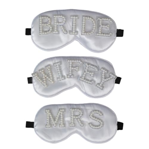 ZMYING Augenbinde mit Nieten, Brautschmuck für Hochzeit, Party, Perlen, Brautparty, Hochzeit, Weiß von ZMYING