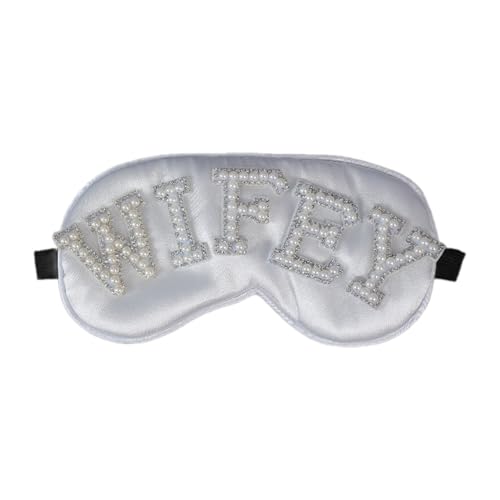 ZMYING Augenbinde mit Nieten, Brautschmuck für Hochzeit, Party, Perlen, Brautparty, Hochzeit, Weiß von ZMYING
