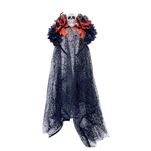 ZMYING Gruseliges Blumen-Haarband mit Schleier, dunkle Serie, Haarreif, Erwachsene, Halloween, Stirnband, Zubehör, Party-Cosplay-Zubehör ZMYING Gruseliges Blumen-Haarband mit Schleier, dunkle Serie, Haarreif, Erwachsene, Halloween, Stirnband, Zubehör, Party-Cosplay-Zubehör von ZMYING