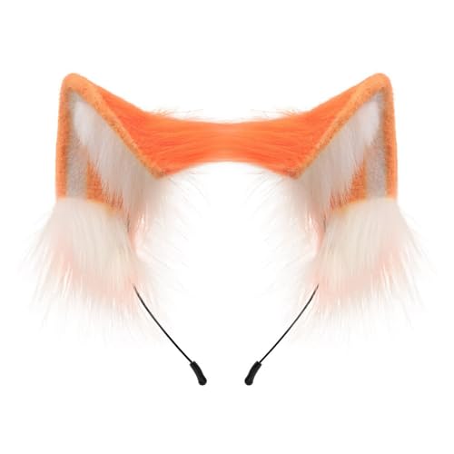 ZMYING Haarreif mit auffälligen Ohren, Plüsch-Stirnband für Halloween, Cosplay-Partys und tägliche Modeaccessoires von ZMYING