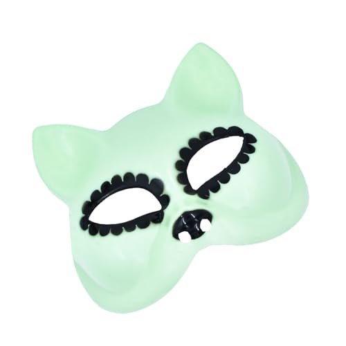 ZMYING Leuchtende Katzen Gesicht Maskerade Cosplay Halbgesicht für Damen Herren Cosplay Halloween Kostüm Zubehör von ZMYING