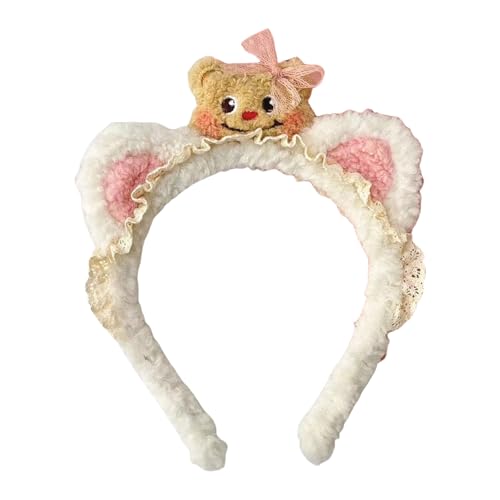 ZMYING Lustiges Haarband mit Schleife, Foto-Requisiten, Bär, pelziger Haarreif, Stirnband, Party-Kopfschmuck, lustige Stirnbänder für Musikfestivals von ZMYING