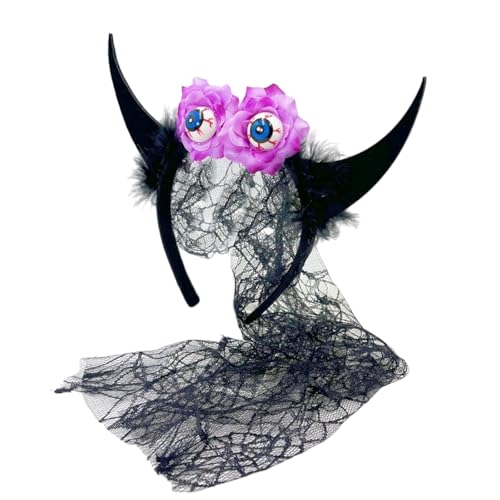 ZMYING Teufelshorn-Tüll-Stirnband für Party, Bühnenauftritte, Halloween, Haarreif, Erwachsene, Cosplay, Haarband, Karneval, Kopfschmuck ZMYING Teufelshorn-Tüll-Stirnband für Party, Bühnenauftritte, Halloween, Haarreif, Erwachsene, Cosplay, Haarband, Karneval, Kopfschmuck von ZMYING