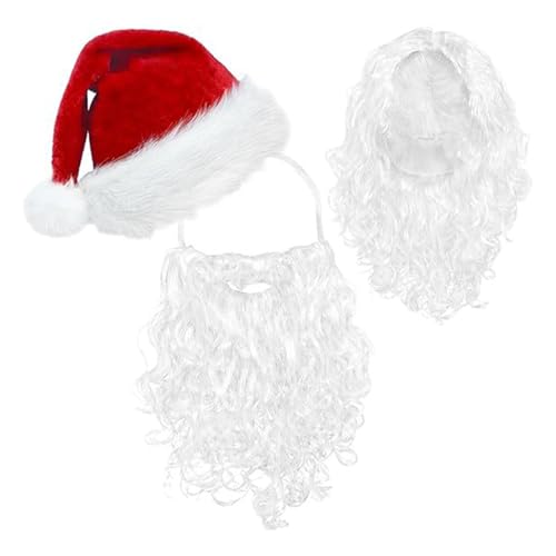 ZMYING Weihnachtsmann-Kostüm mit Weihnachtsmann-Bart, Weihnachtsmannmütze, Weihnachtsmann-Haar für Erwachsene, Cosplay, Weihnachtsmann-Kostüm, Dekoration für Cosplay ZMYING Weihnachtsmann-Kostüm mit Weihnachtsmann-Bart, Weihnachtsmannmütze, Weihnachtsmann-Haar für Erwachsene, Cosplay, Weihnachtsmann-Kostüm, Dekoration für Cosplay von ZMYING