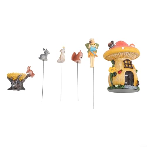ZMdooreasy Fantasy Fairy House Collection mit buntem Pilz-Design und Mini-Tierfreunden von ZMdooreasy